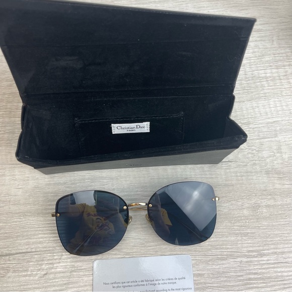 Dior Stellaire 7F Butterfly Rimless Sunglasses in Gold NWOT - Picture 10 of 13